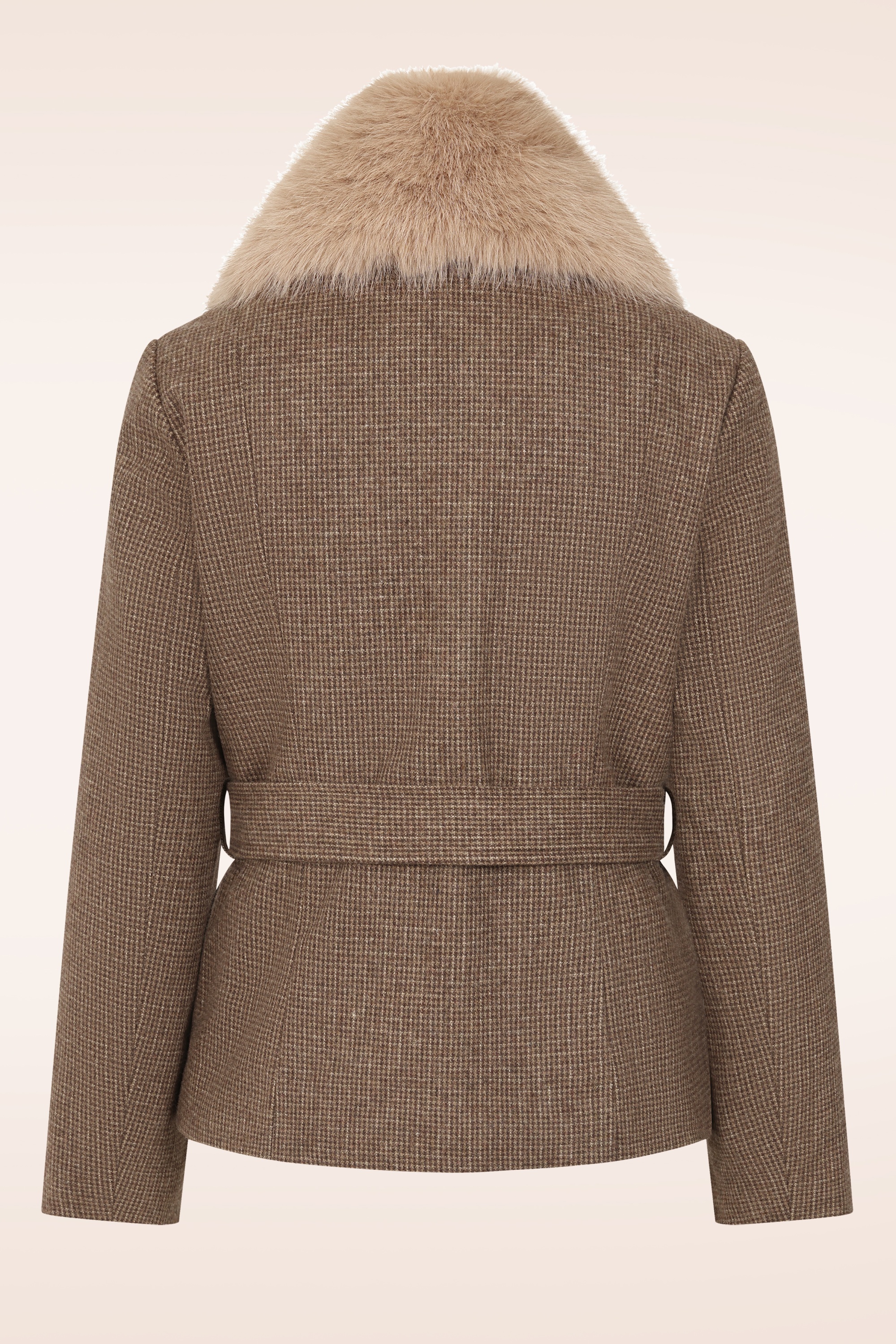 Topvintage Boutique Collection - Topvintage exclusive ~ Taylor Check Cropped jas in bruin 8