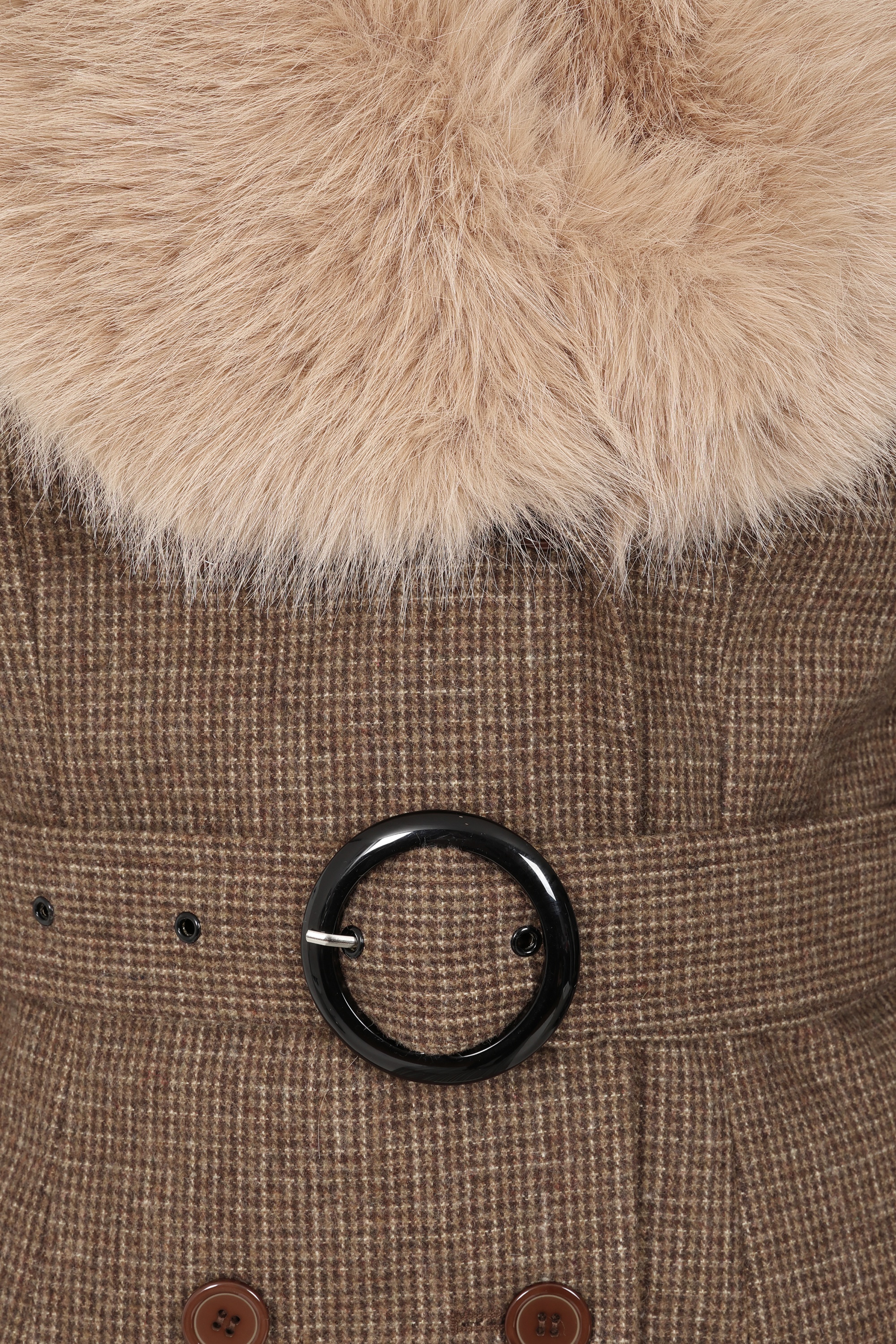 Topvintage Boutique Collection - Topvintage exclusive ~ Taylor Check Cropped jas in bruin 5