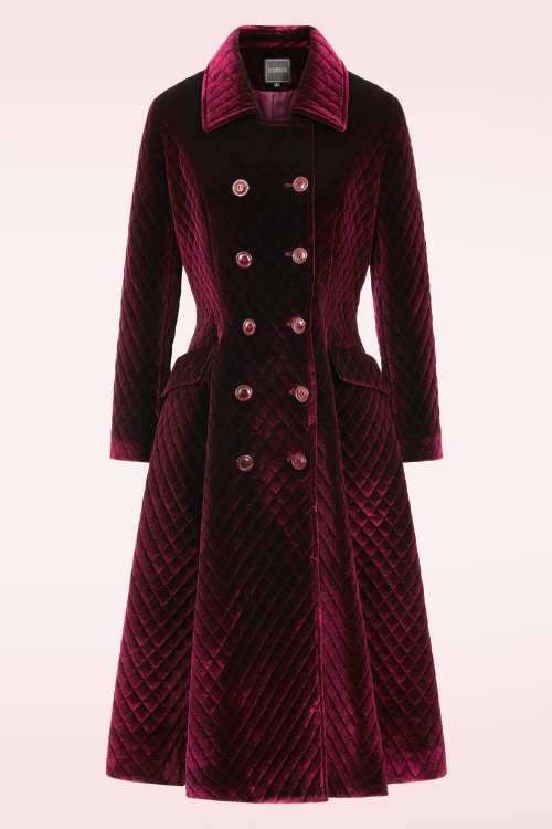 Topvintage Boutique Collection - Topvintage exclusive ~ Mae Quilted swing jas in bordeauxrood 2