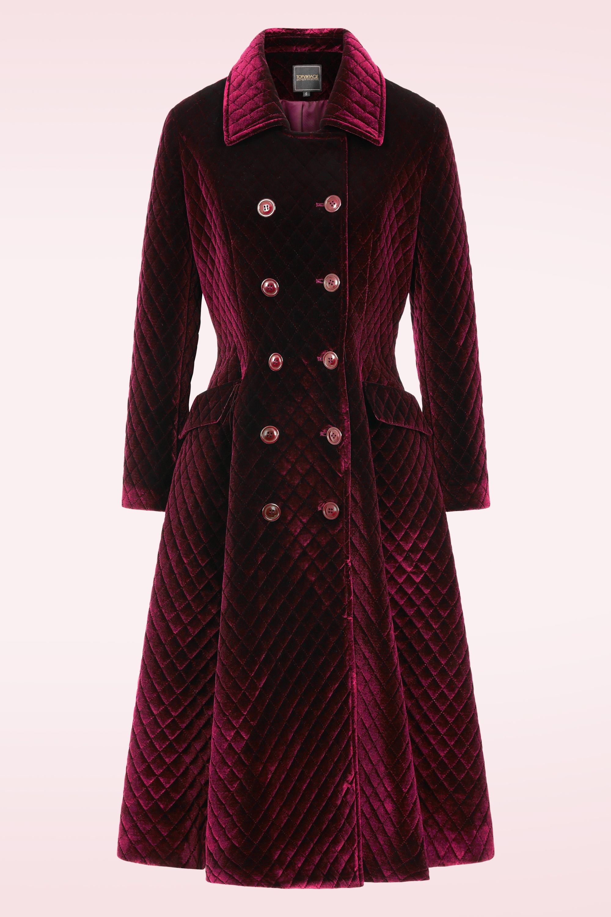 Topvintage Boutique Collection - Topvintage exclusive ~ Mae Quilted swing jas in bordeauxrood 2