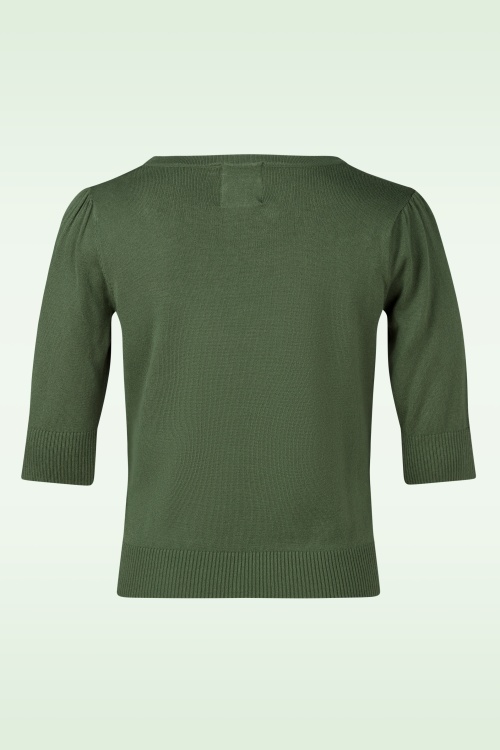 Topvintage Boutique Collection - Topvintage exclusive ~ Amira Autumn gebreid truitje in bosgroen 4
