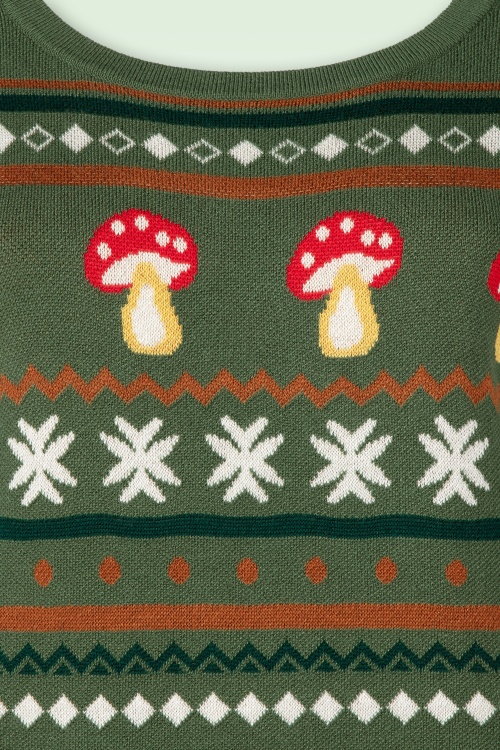 Topvintage Boutique Collection - Topvintage exclusive ~ Amira Autumn gebreid truitje in bosgroen 3