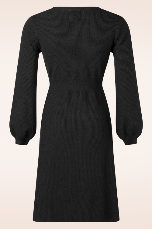 Topvintage Boutique Collection - Topvintage exclusive ~ Julie gebreide jurk in zwart 4