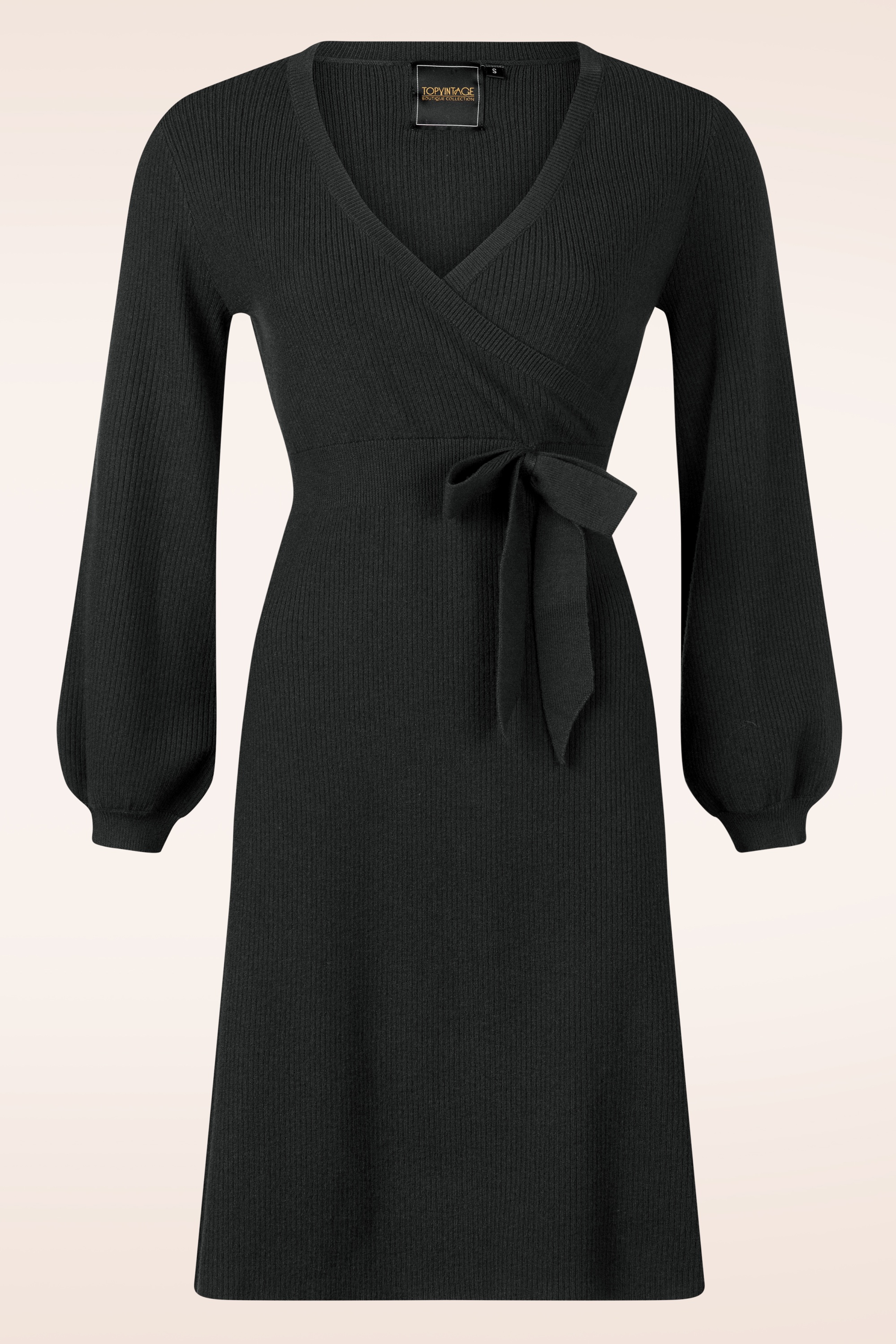 Topvintage Boutique Collection - Topvintage exclusive ~ Julie gebreide jurk in zwart 2