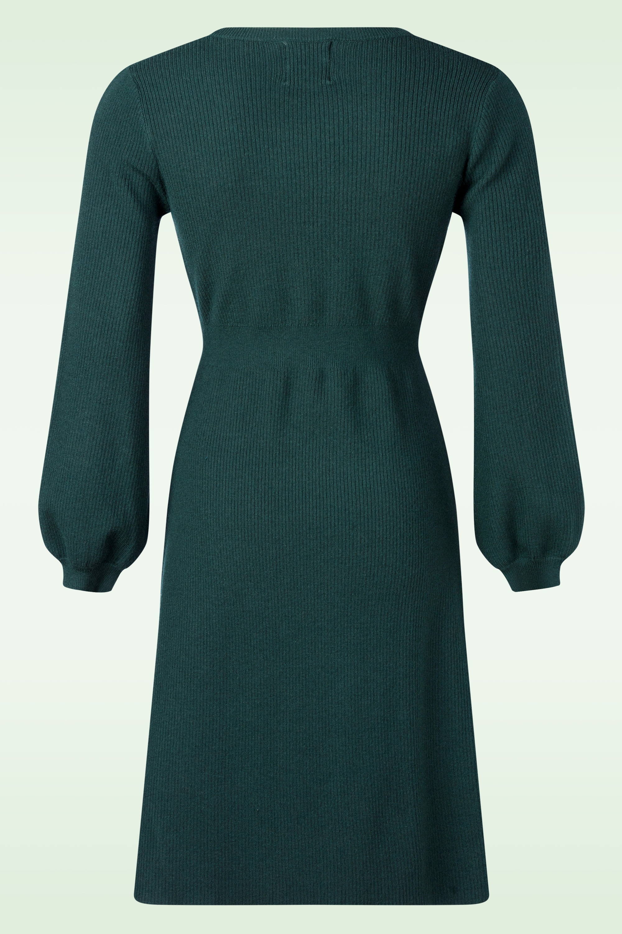 Topvintage Boutique Collection - Topvintage exclusive ~ Julie gebreide jurk in donkergroen 4