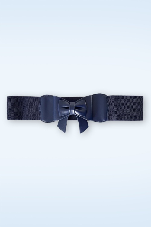 Banned Retro - Play It Right Bow riem in marineblauw