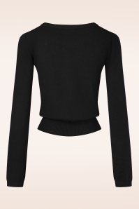 Topvintage Boutique Collection - Topvintage exclusive ~ Janice geborduurd truitje in zwart 4