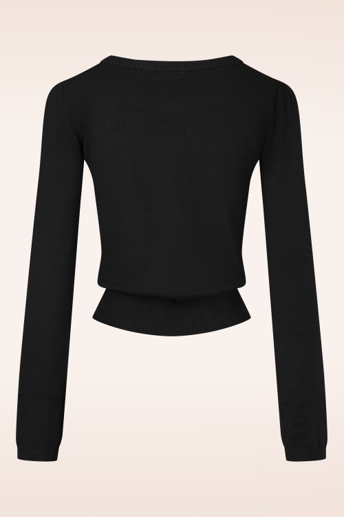 Topvintage Boutique Collection - Topvintage exclusive ~ Janice geborduurd truitje in zwart 4