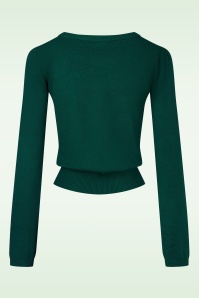 Topvintage Boutique Collection - Topvintage exclusive ~ Janice geborduurd truitje in dennengroen 4