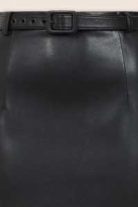 Banned Retro - Julia lederlook pencil rok in zwart 2