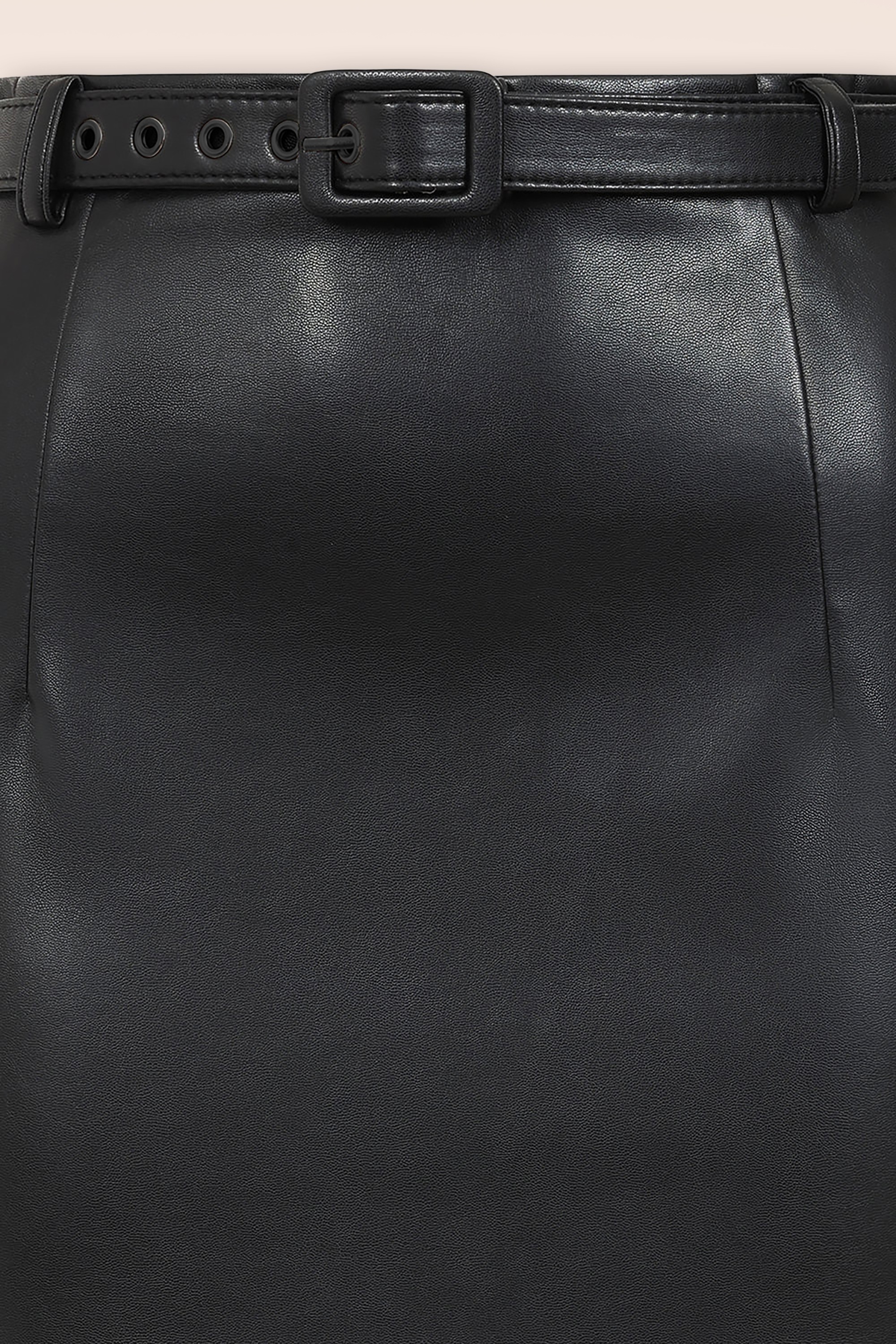 Banned Retro - Julia lederlook pencil rok in zwart 2