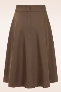 Banned Retro - Lucia swing rok in chocolade bruin  3