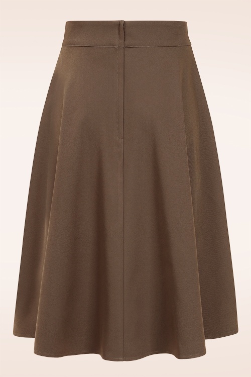 Banned Retro - Lucia swing rok in chocolade bruin  3