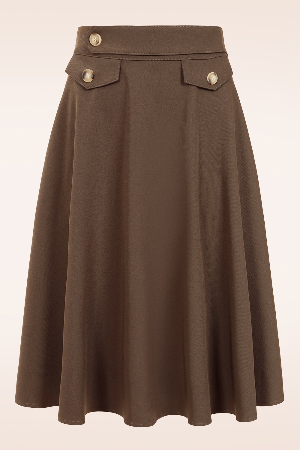 Banned Retro - Lucia swing rok in chocolade bruin 