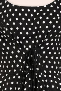 Banned Retro - Kehlani polka dot swing jurk in zwart 2