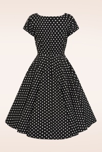 Banned Retro - Kehlani polka dot swing jurk in zwart 3