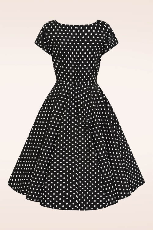 Banned Retro - Kehlani polka dot swing jurk in zwart 3