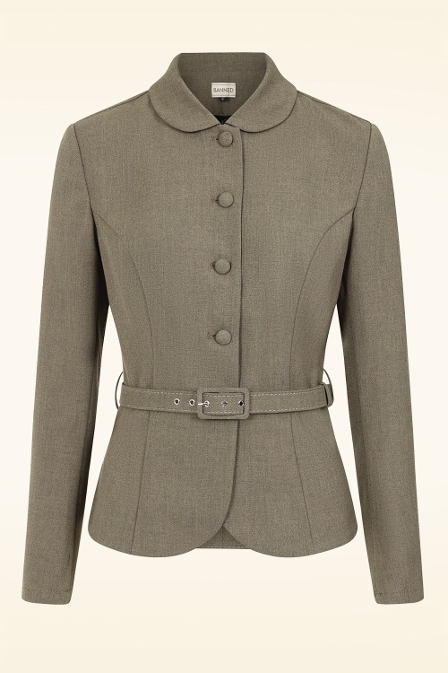 Banned Retro - Rosalie blazer jasje in bruin