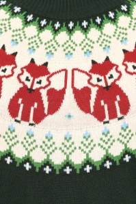 Pretty Vacant - Fox Fairisle gebreide trui in donkergroen 2