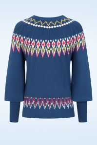 Pretty Vacant - Oslo Fairisle gebreide trui in blauw 3