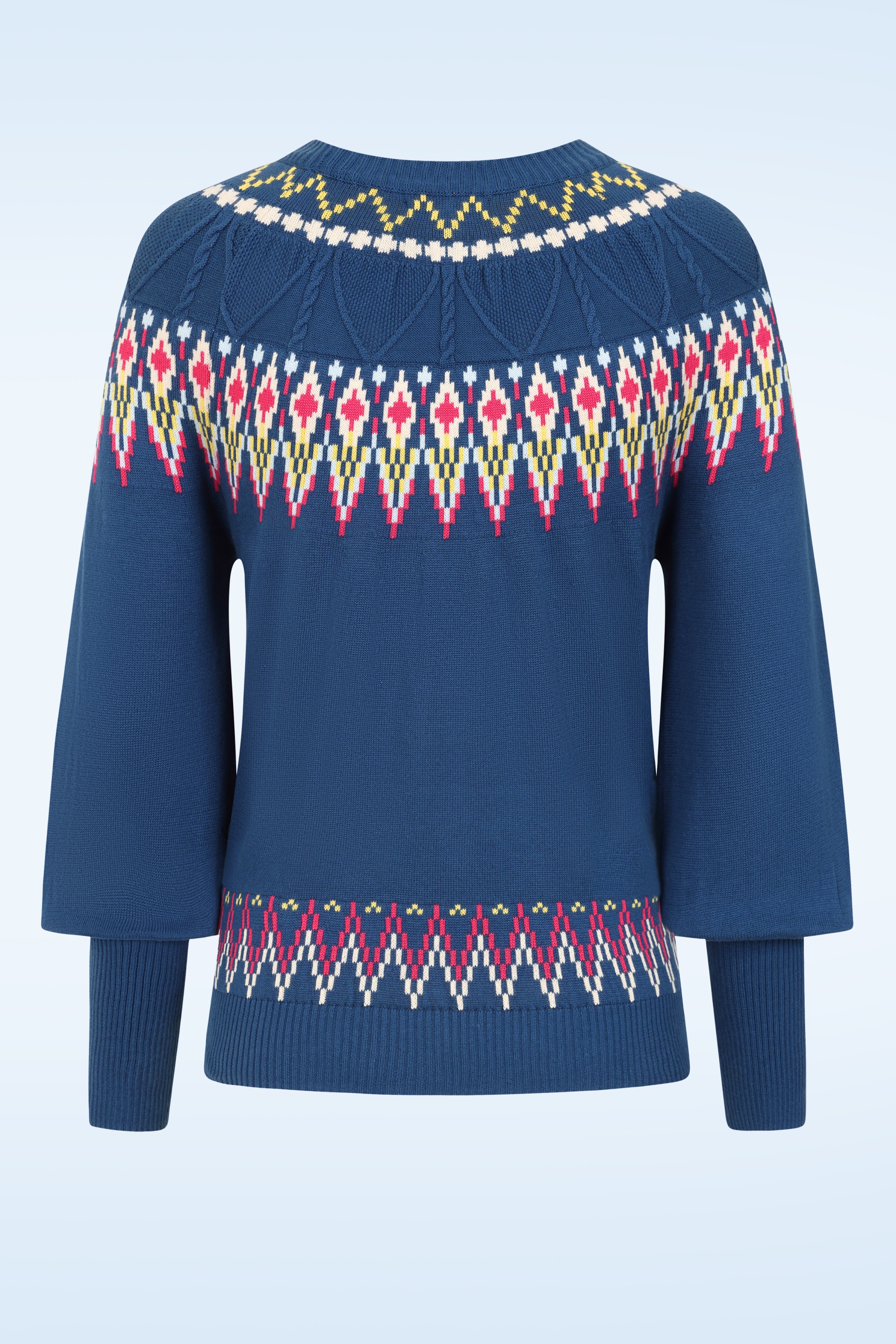 Pretty Vacant - Oslo Fairisle gebreide trui in blauw 3