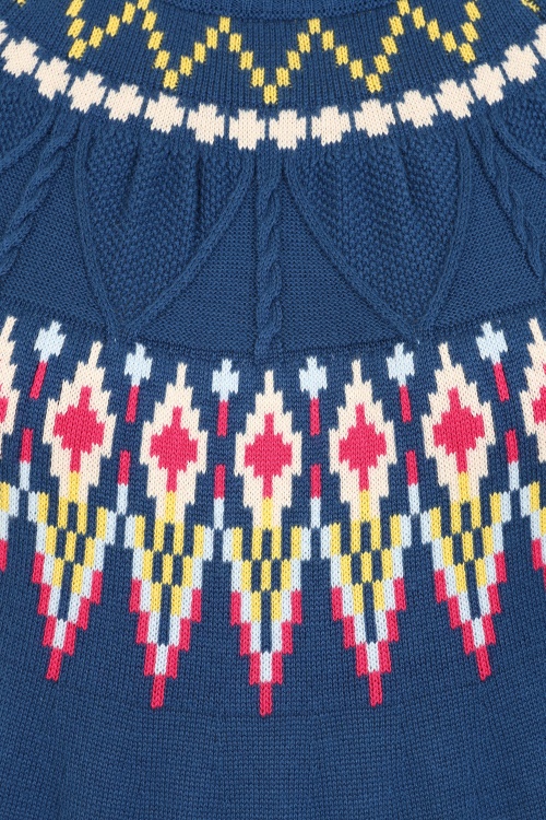 Pretty Vacant - Oslo Fairisle gebreide trui in blauw 2