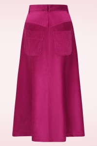 Pretty Vacant - Sabrina jumbo corduroy rok in kersenrood 3
