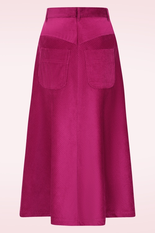 Pretty Vacant - Sabrina jumbo corduroy rok in kersenrood 3