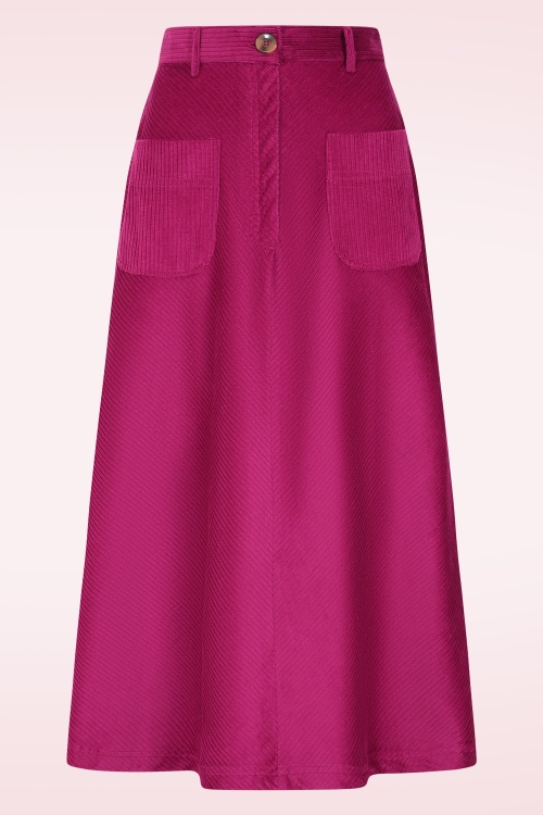 Pretty Vacant - Sabrina jumbo corduroy rok in kersenrood