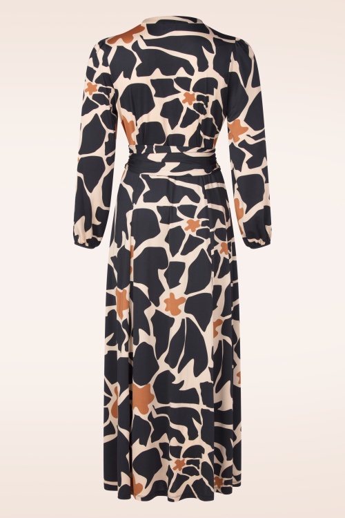 K-Design - Jamie maxi jurk in latte en donker navy 3