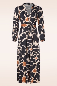 K-Design - Jamie maxi jurk in latte en donker navy