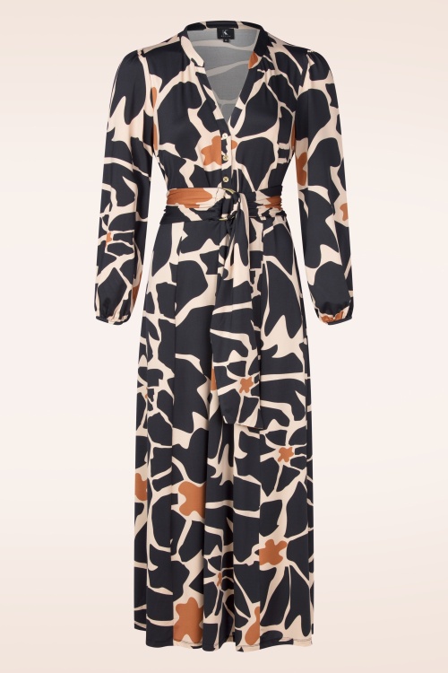 K-Design - Jamie maxi jurk in latte en donker navy