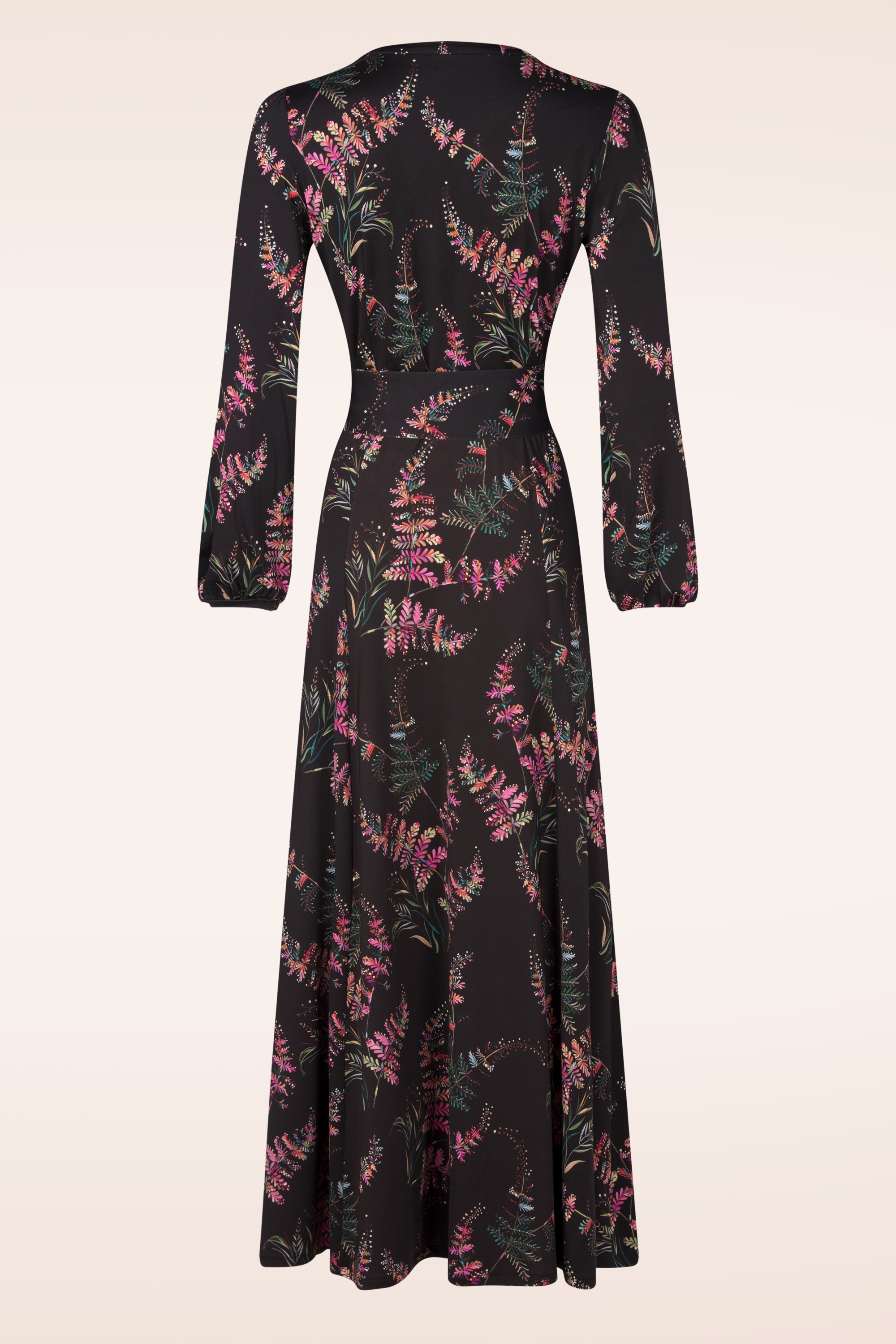 K-Design - Jamie maxi jurk in zwart en multi 4