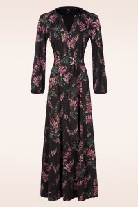 K-Design - Jamie maxi jurk in zwart en multi 2
