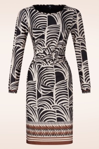 K-Design - Veronique jurk in zwart en wit