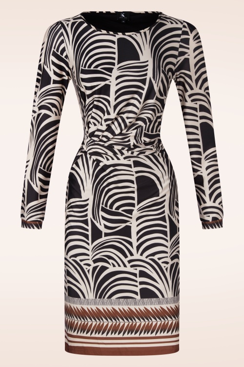 K-Design - Veronique jurk in zwart en wit