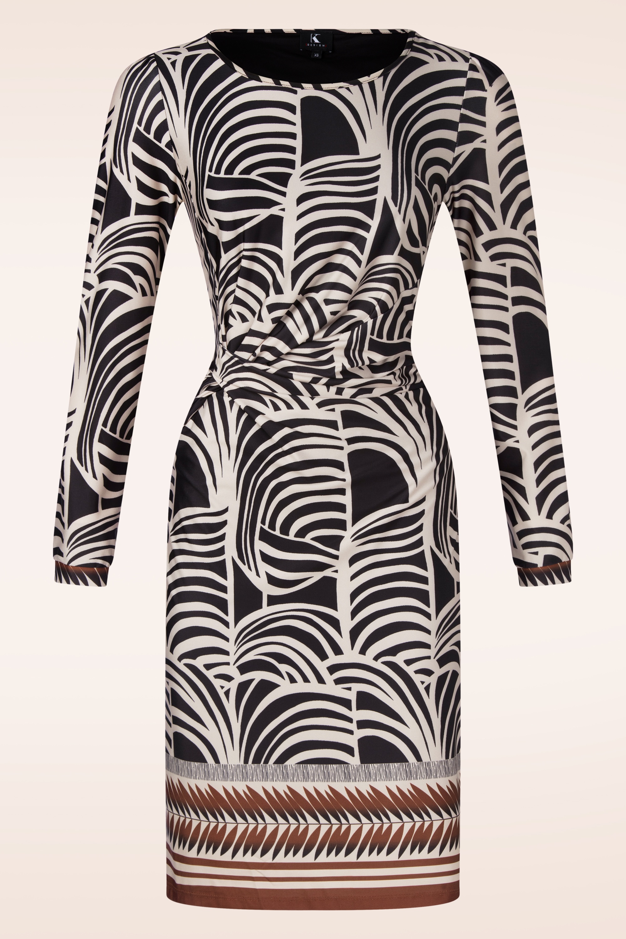 K-Design - Veronique jurk in zwart en wit