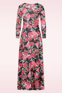 Vintage Chic for Topvintage - Topvintage exclusive ~ Everlee floral maxi jurk in zwart en multi 3