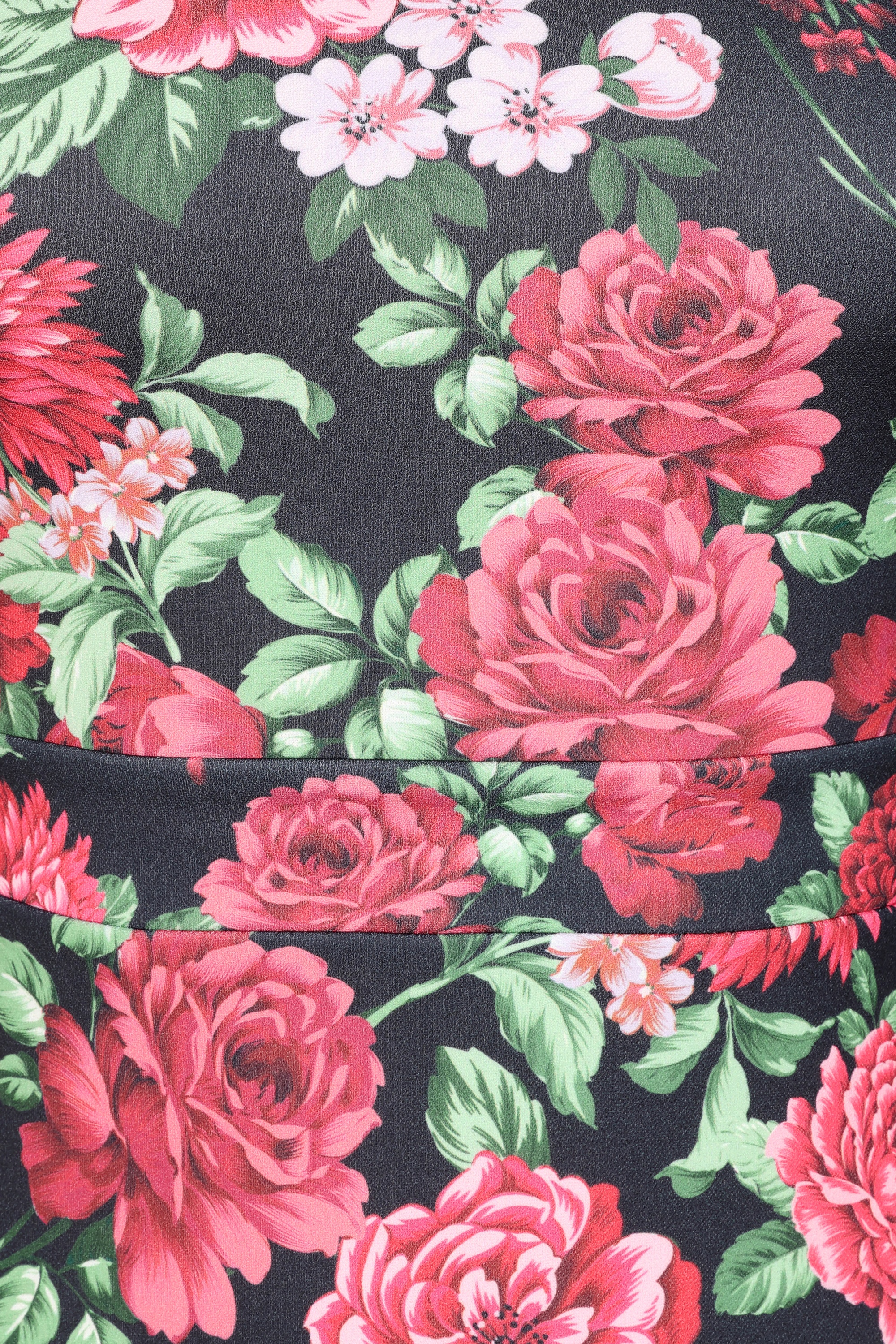 Vintage Chic for Topvintage - Topvintage exclusive ~ Everlee floral maxi jurk in zwart en multi 2