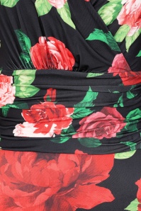 Vintage Chic for Topvintage - Topvintage exclusive ~ Vivian Rose maxi jurk in zwart en rood 3