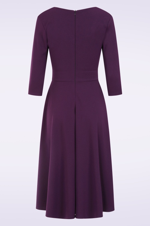 Vintage Chic for Topvintage - Topvintage exclusive ~ Ruby swing jurk in aubergine  5