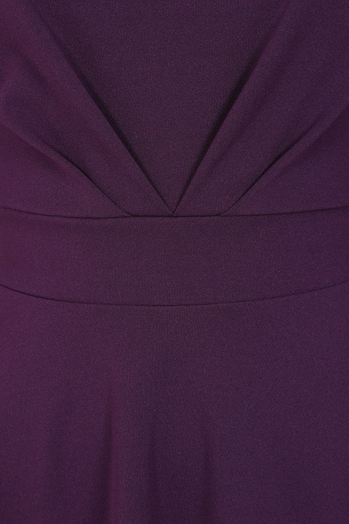 Vintage Chic for Topvintage - Topvintage exclusive ~ Ruby swing jurk in aubergine  4