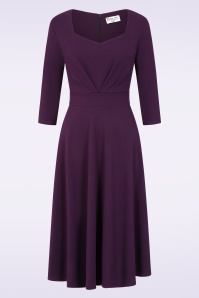 Vintage Chic for Topvintage - Topvintage exclusive ~ Ruby swing jurk in aubergine  3