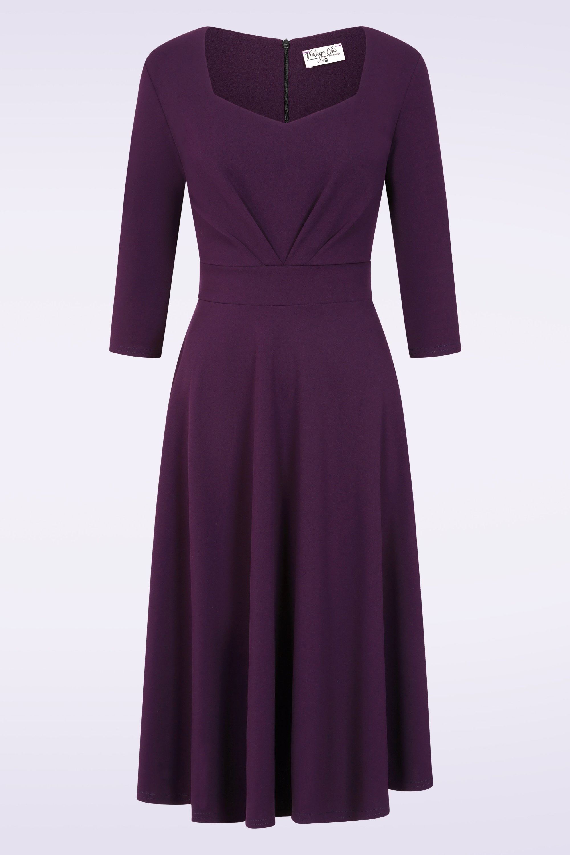 Vintage Chic for Topvintage - Topvintage exclusive ~ Ruby swing jurk in aubergine  3