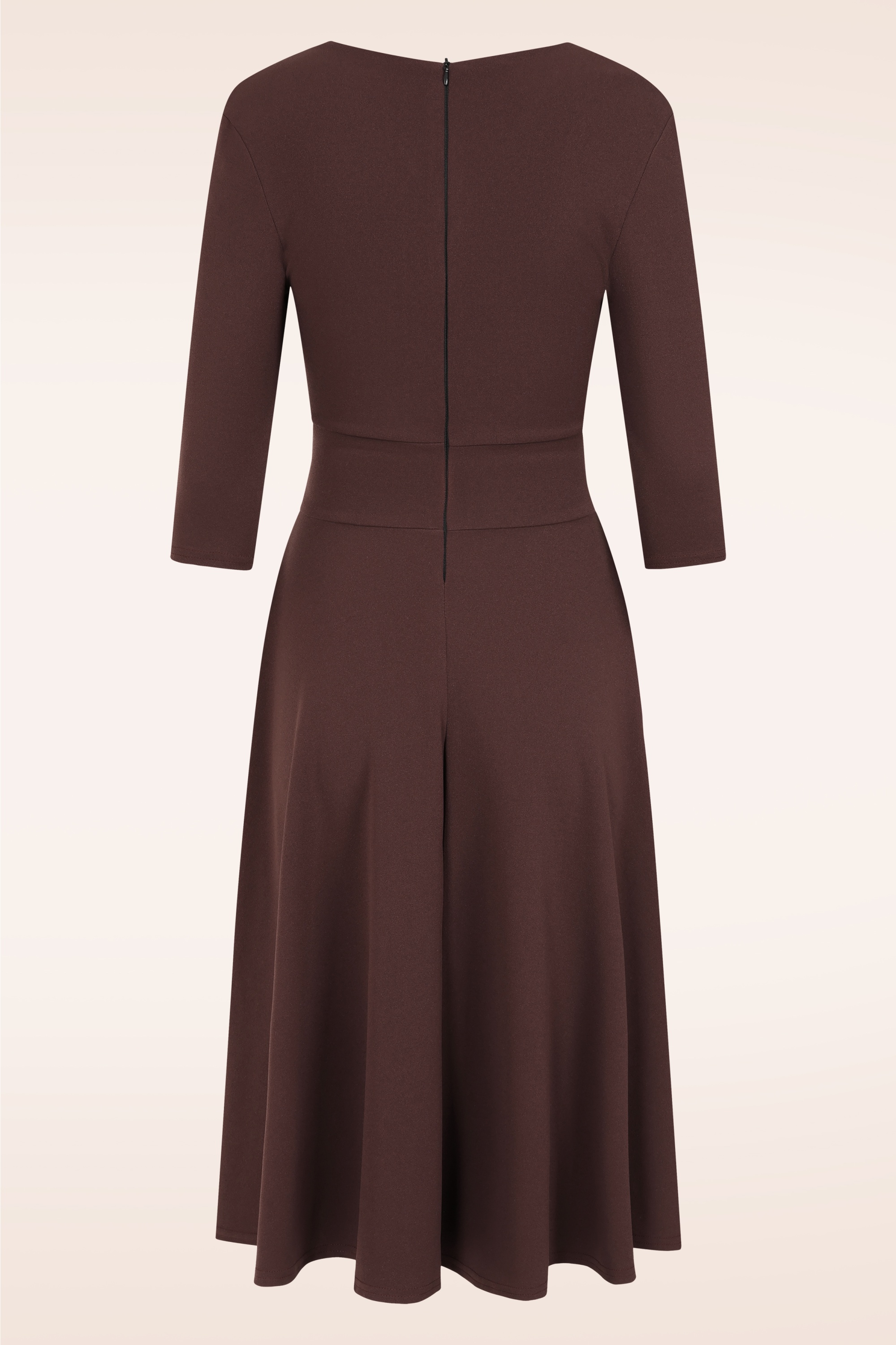 Vintage Chic for Topvintage - Topvintage exclusive ~ Caroline swing jurk in chocoladebruin 3