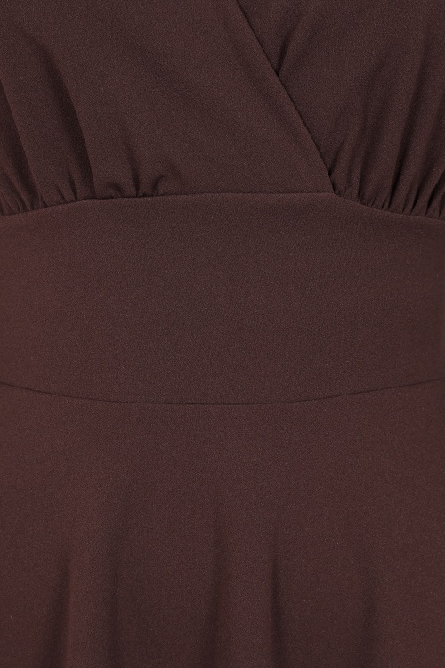 Vintage Chic for Topvintage - Topvintage exclusive ~ Caroline swing jurk in chocoladebruin 2