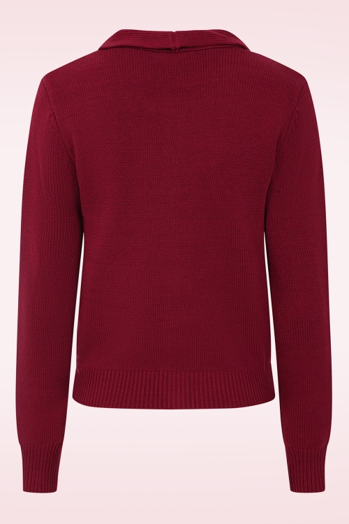 Banned Retro - Pia Tie vest in Bordeaux 4