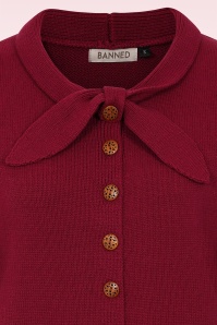 Banned Retro - Pia Tie vest in Bordeaux 2