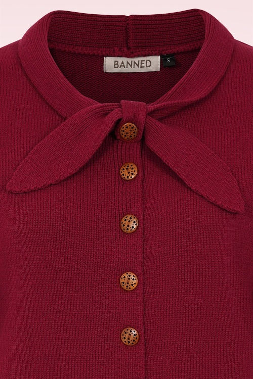 Banned Retro - Pia Tie vest in Bordeaux 2