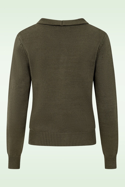 Banned Retro - Pia Tie vest in Legergroen 4